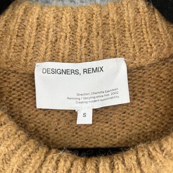 DESIGNERS REMIX Caress Sleeve Sweater Tan Wool Blend Alpaca Size Small - Picture 11 of 11